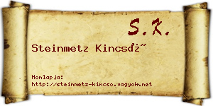 Steinmetz Kincső névjegykártya